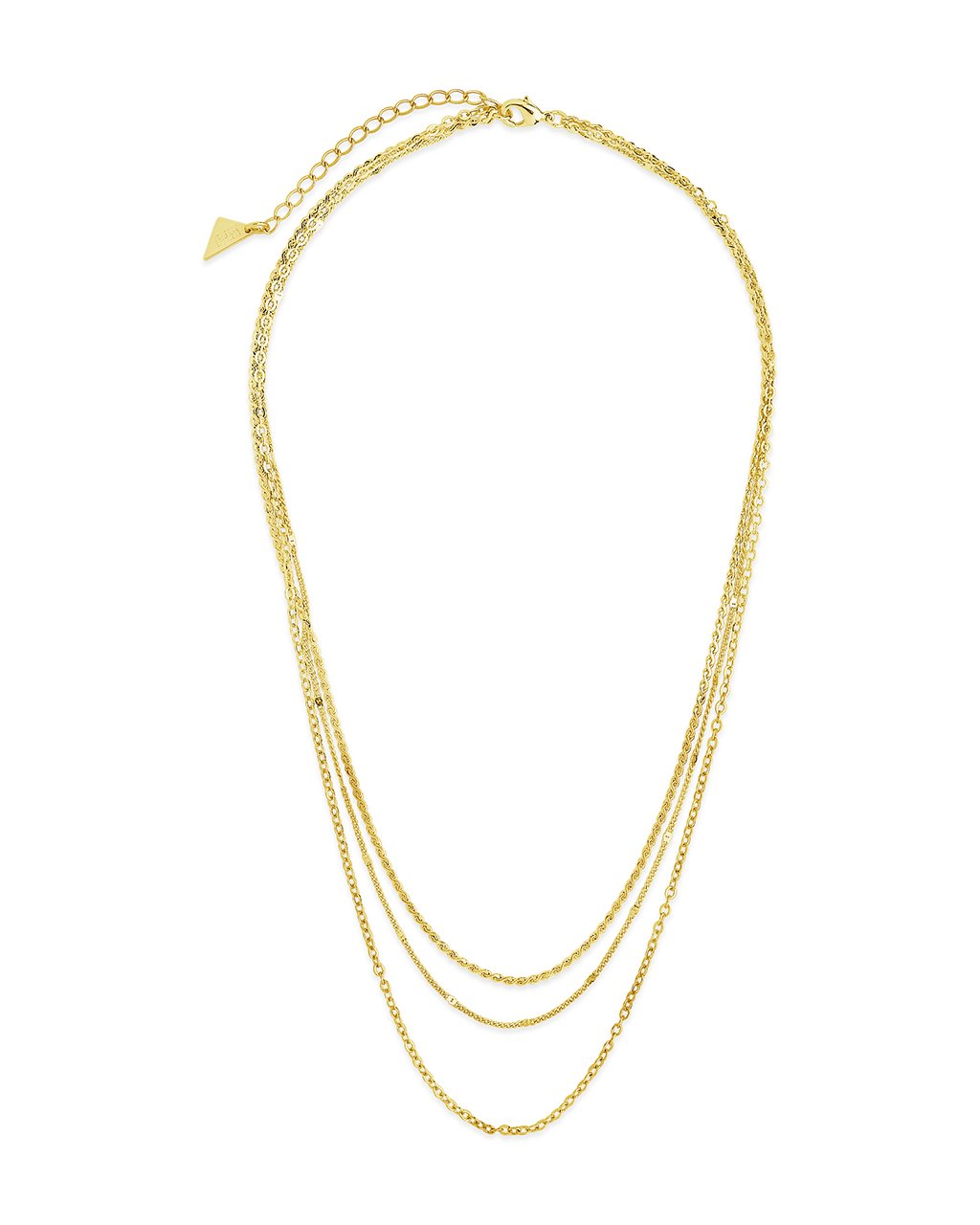 Sterling Forever Dainty Three Layer Chain Necklace by Sterling Forever