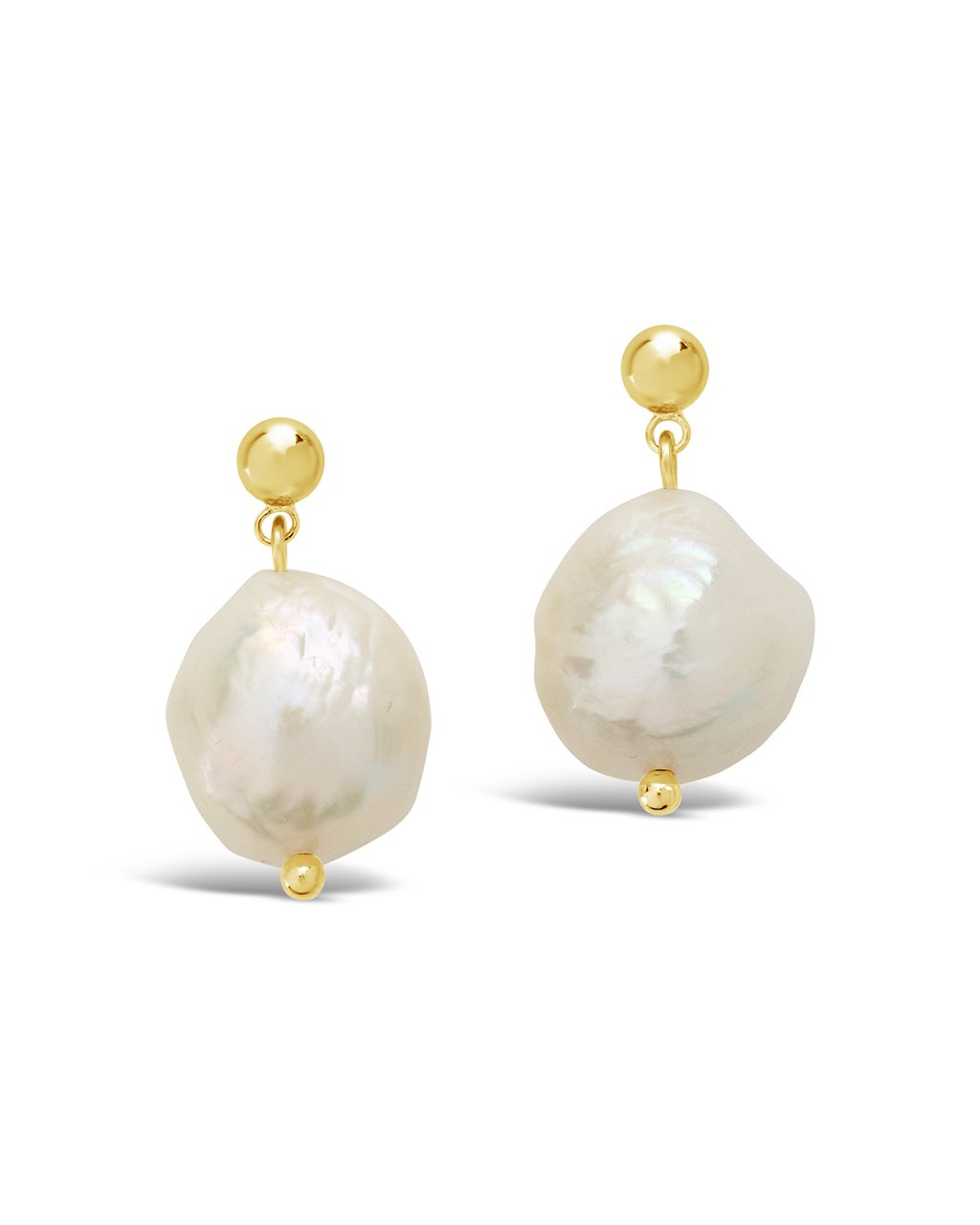 Sterling Forever Large Baroque Pearl Drop Studs by Sterling Forever