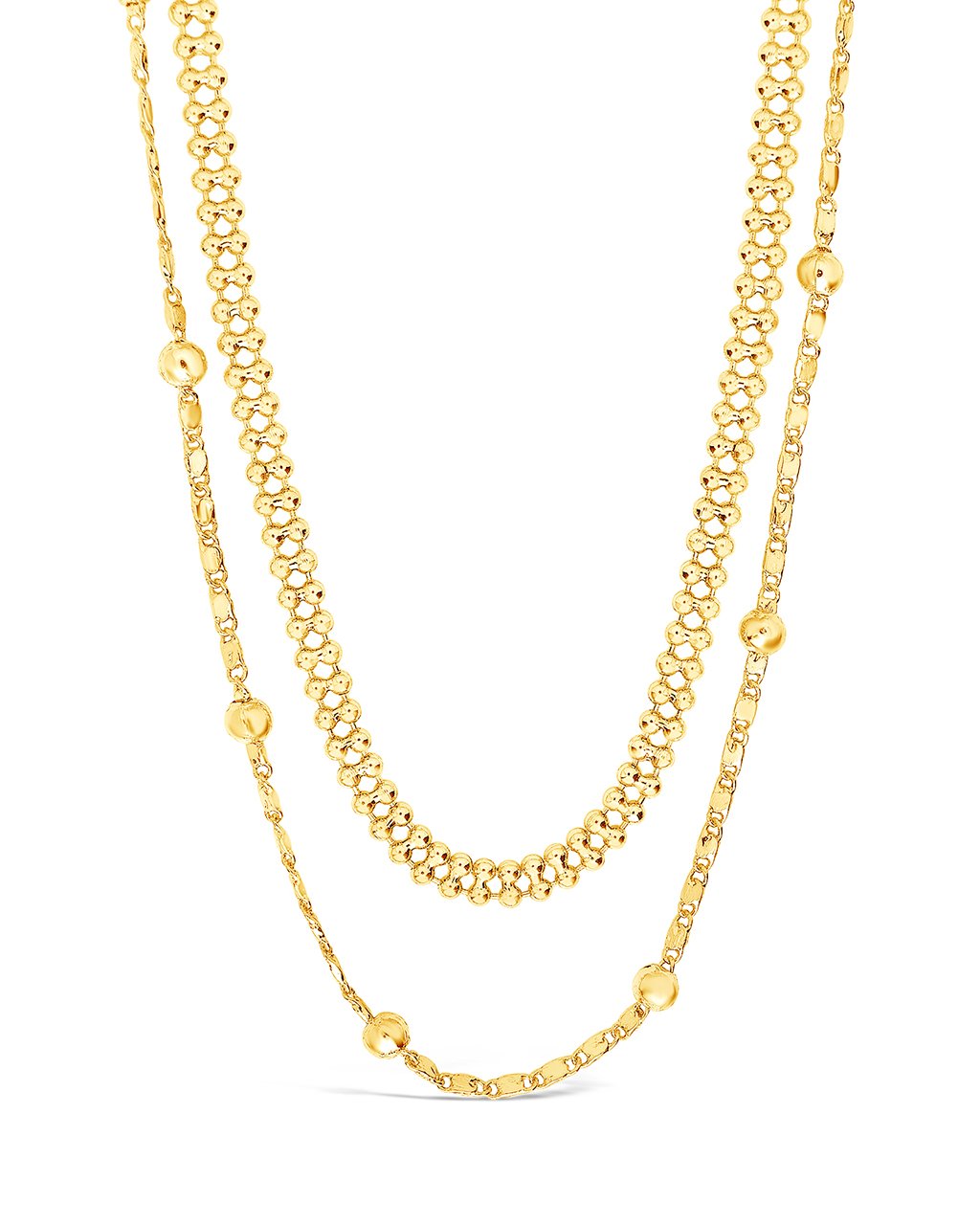 Sterling Forever Layered Beaded Chain Necklace by Sterling Forever