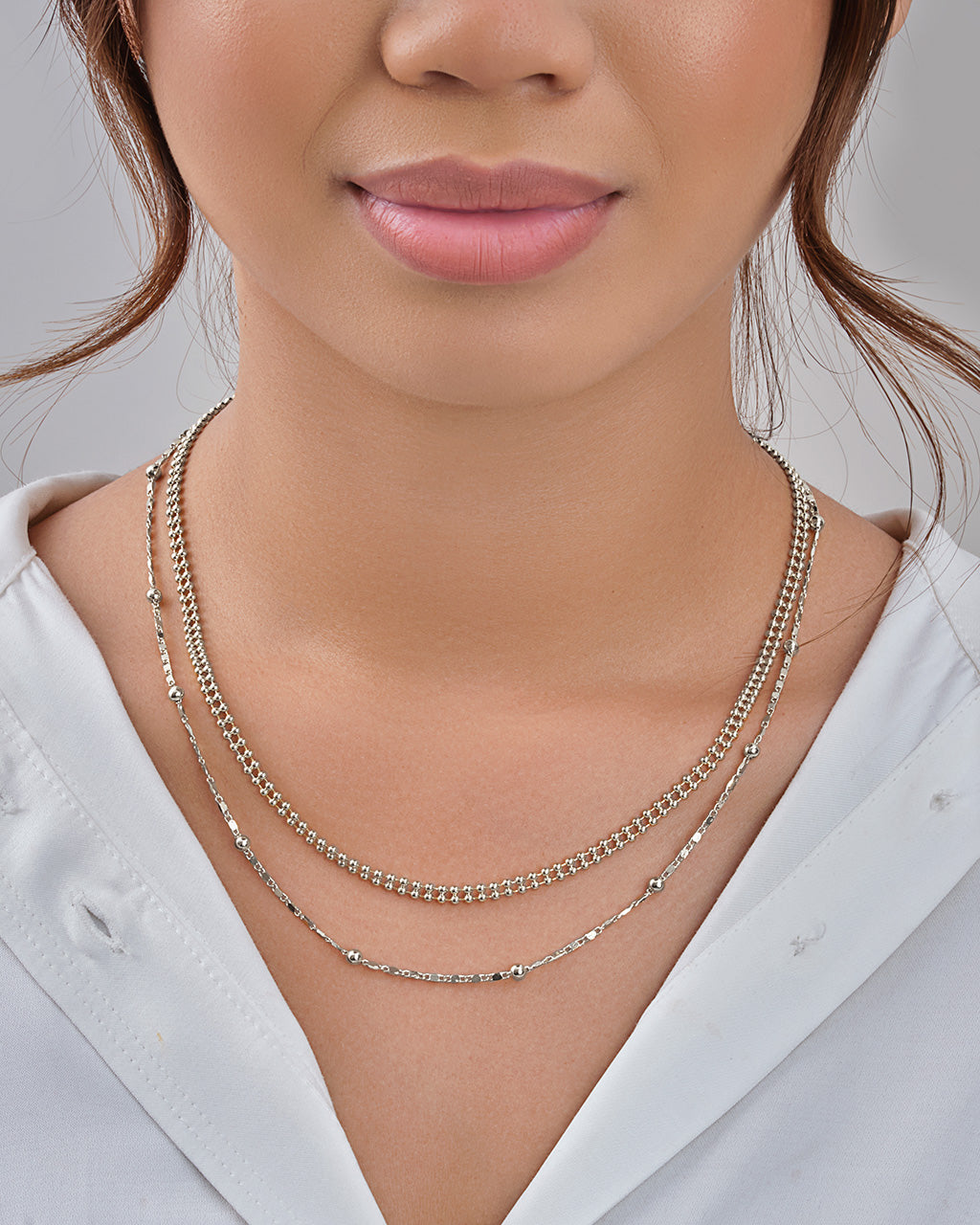 Sterling Forever Layered Beaded Chain Necklace by Sterling Forever