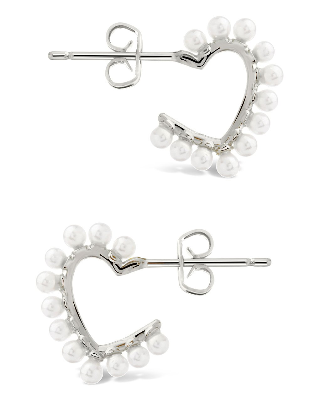 Sterling Forever Pearl Heart Hoop Earrings by Sterling Forever