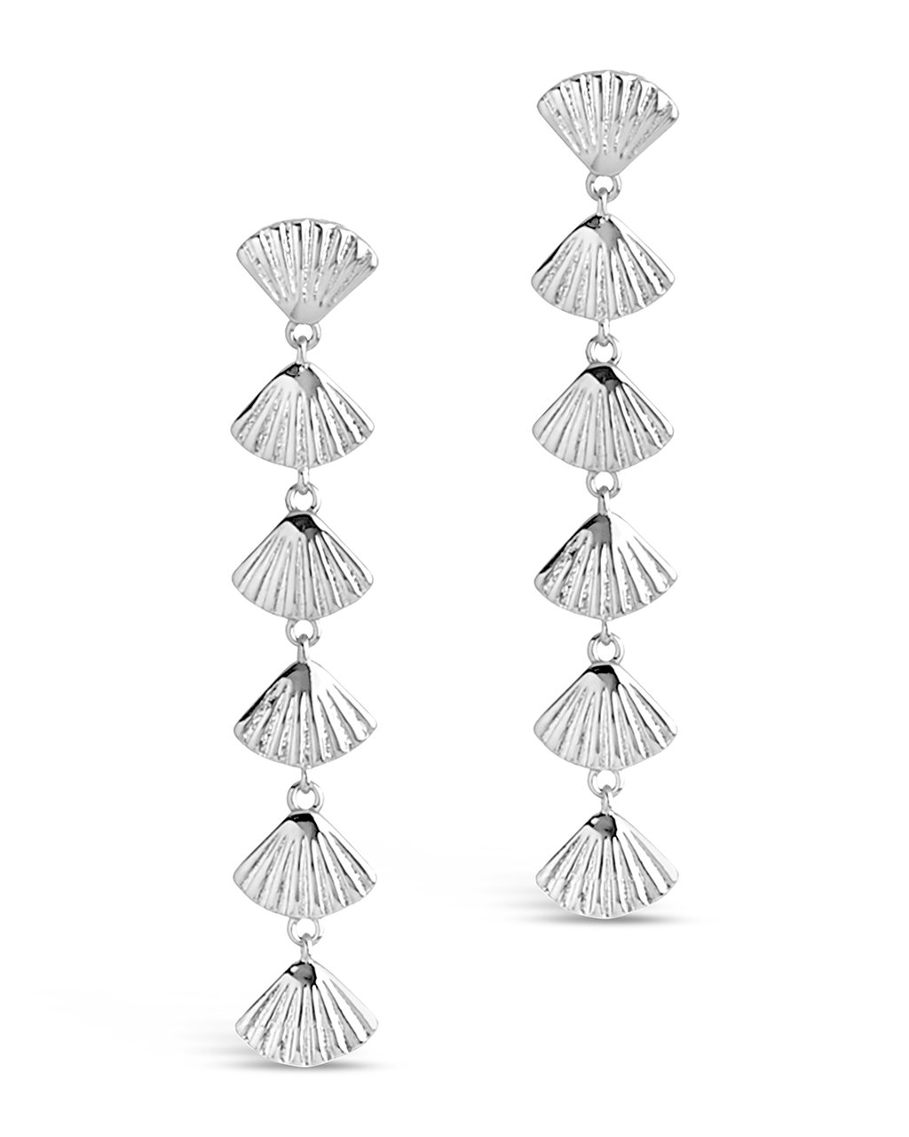 Sterling Forever Scallop Shell Drop Earrings by Sterling Forever