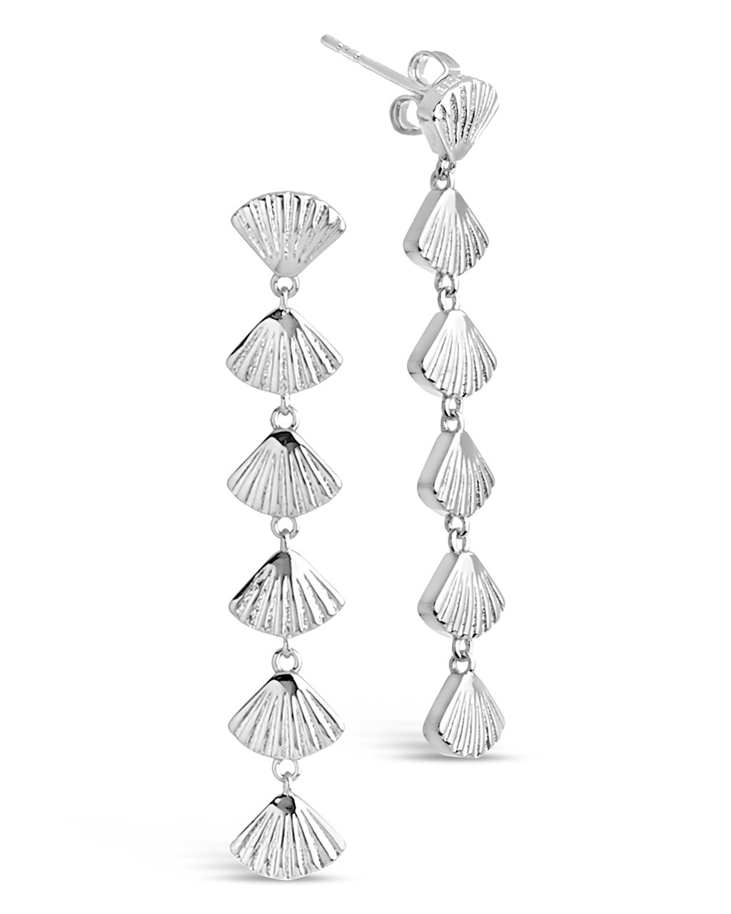 Sterling Forever Scallop Shell Drop Earrings by Sterling Forever