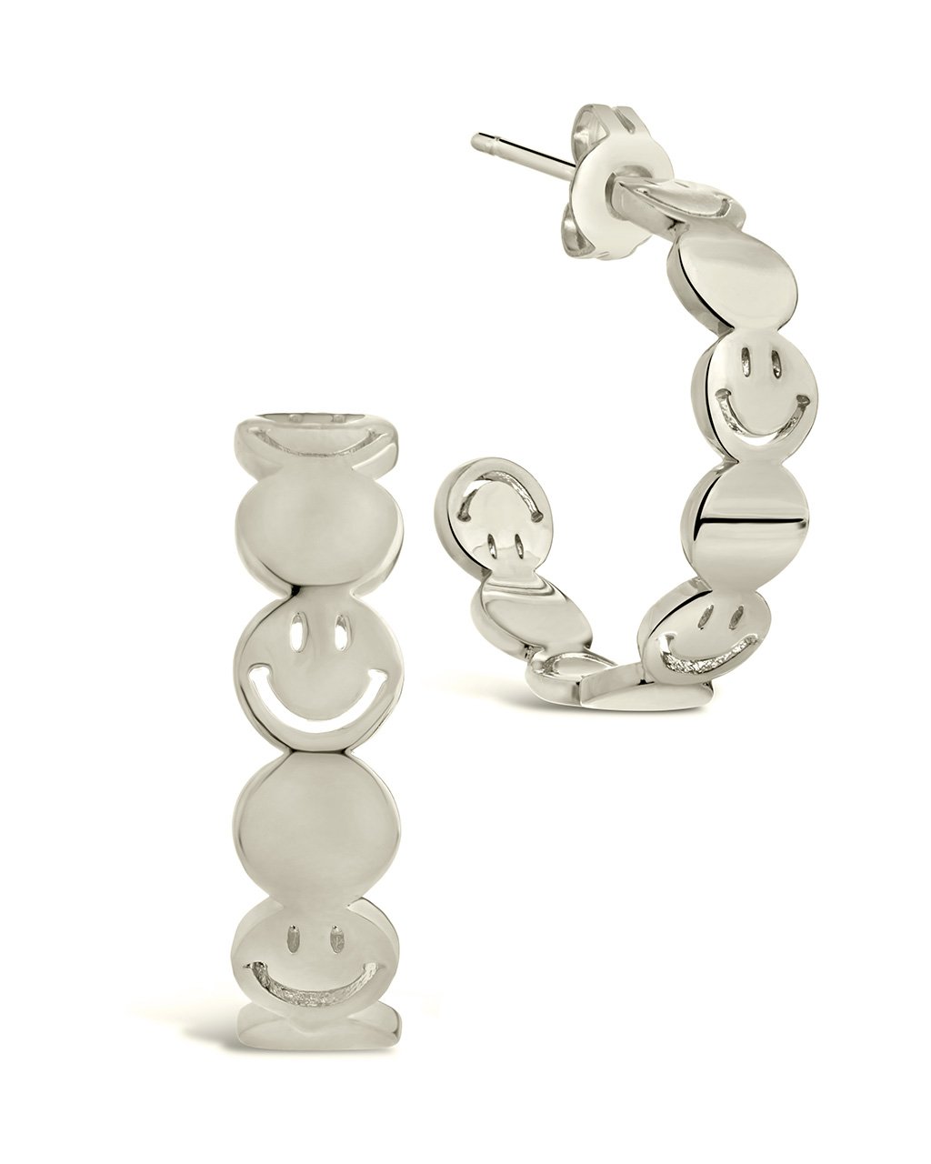 Sterling Forever Smile Hoop Earrings by Sterling Forever