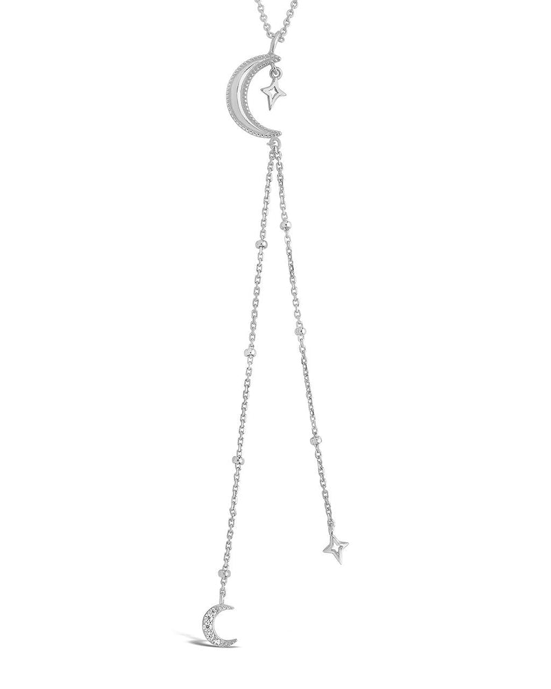 Sterling Forever Sterling Silver Crescent Moon Y Drop Necklace by Sterling Forever