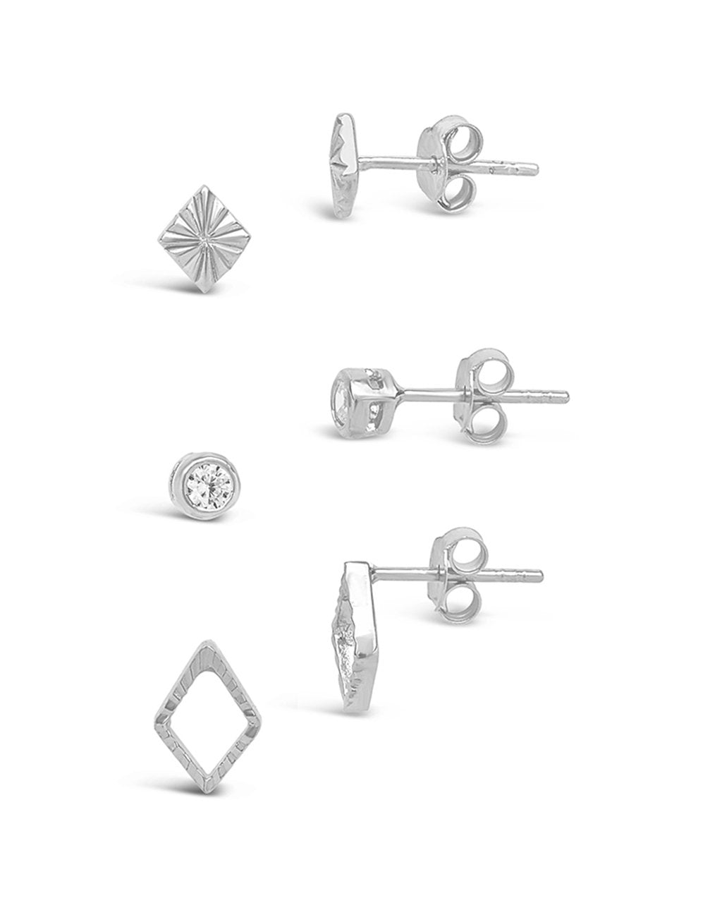 Sterling Forever Sterling Silver Textured Earring Set by Sterling Forever