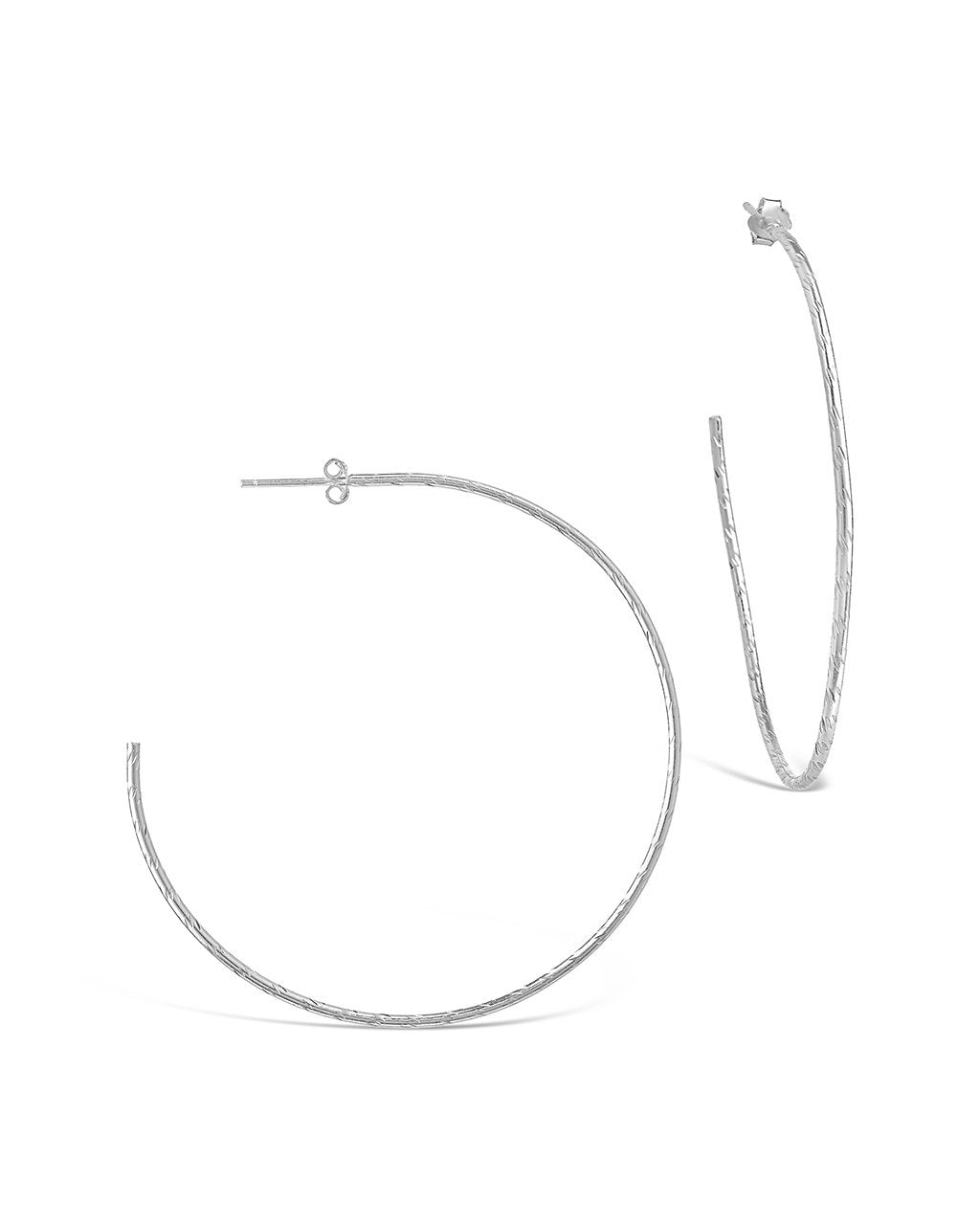 Sterling Forever Sterling Silver Textured Hoops by Sterling Forever