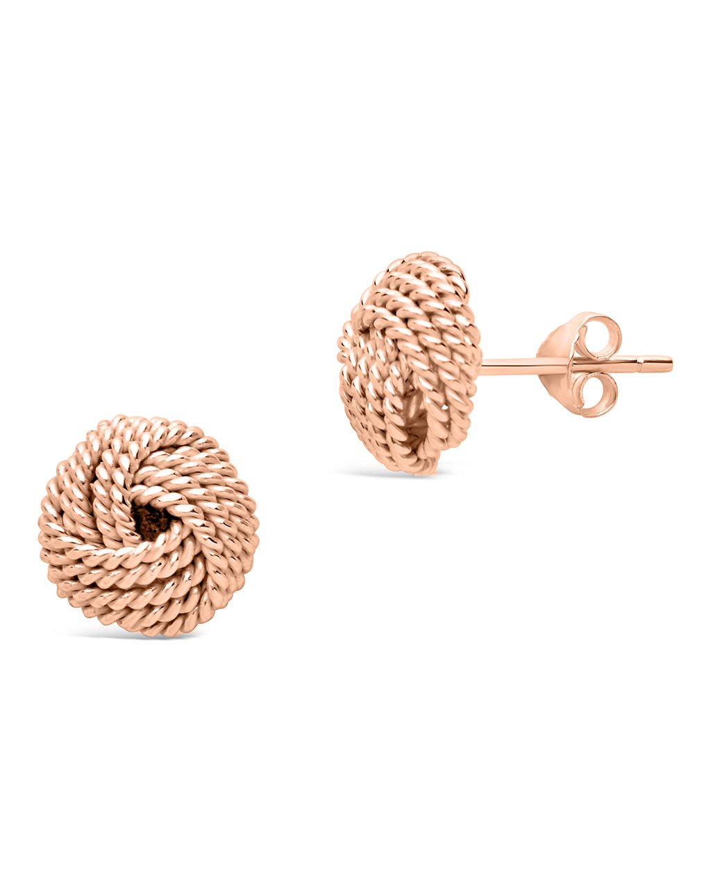 Sterling Forever Sterling Silver Textured Knot Mesh Earrings by Sterling Forever