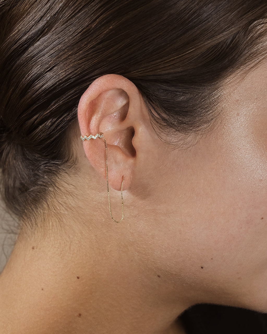 Sterling Forever Sterling Silver Zig Zag Ear Cuff with Threader Earrings by Sterling Forever