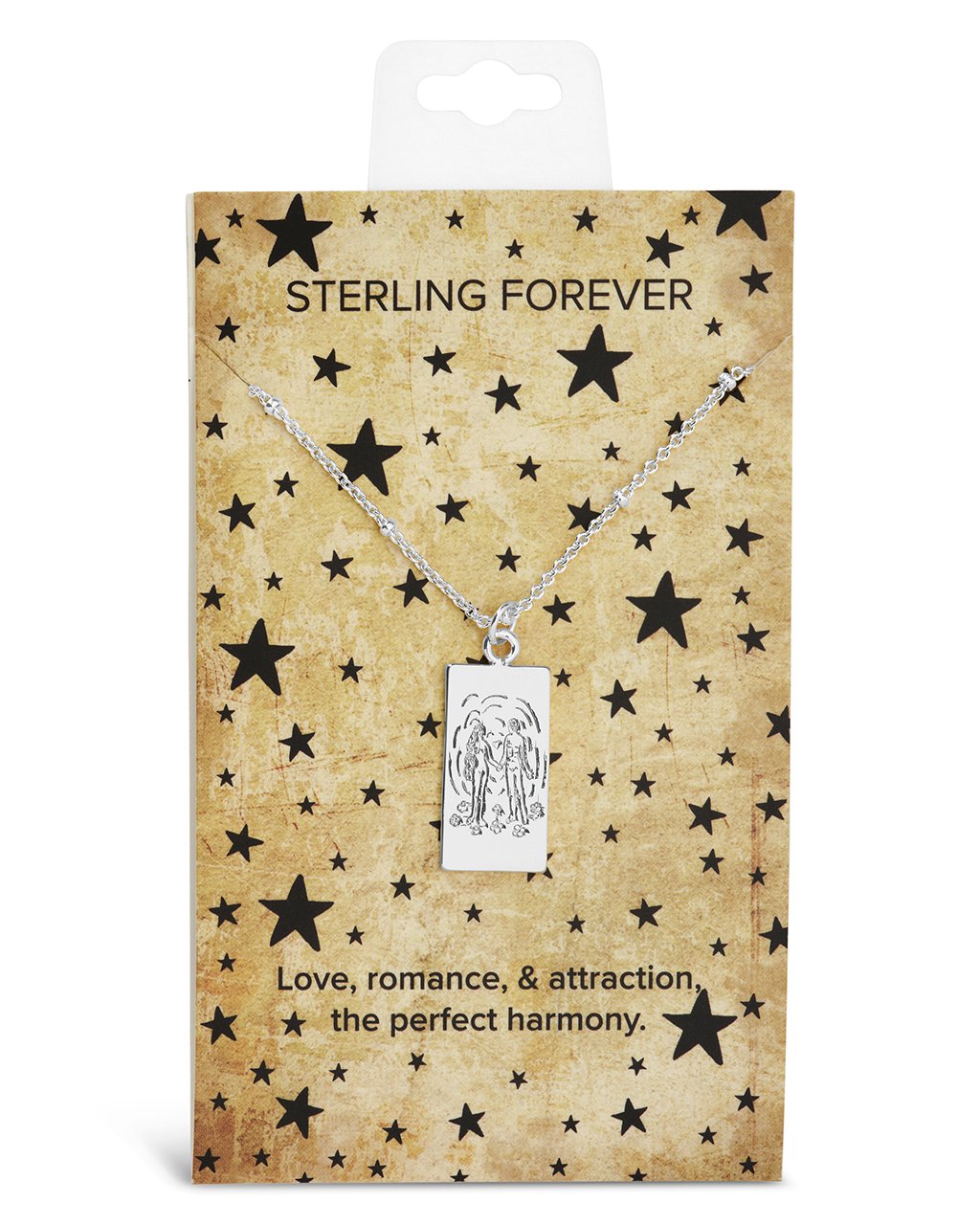 Sterling Forever The Lovers Tarot Card Necklace by Sterling Forever