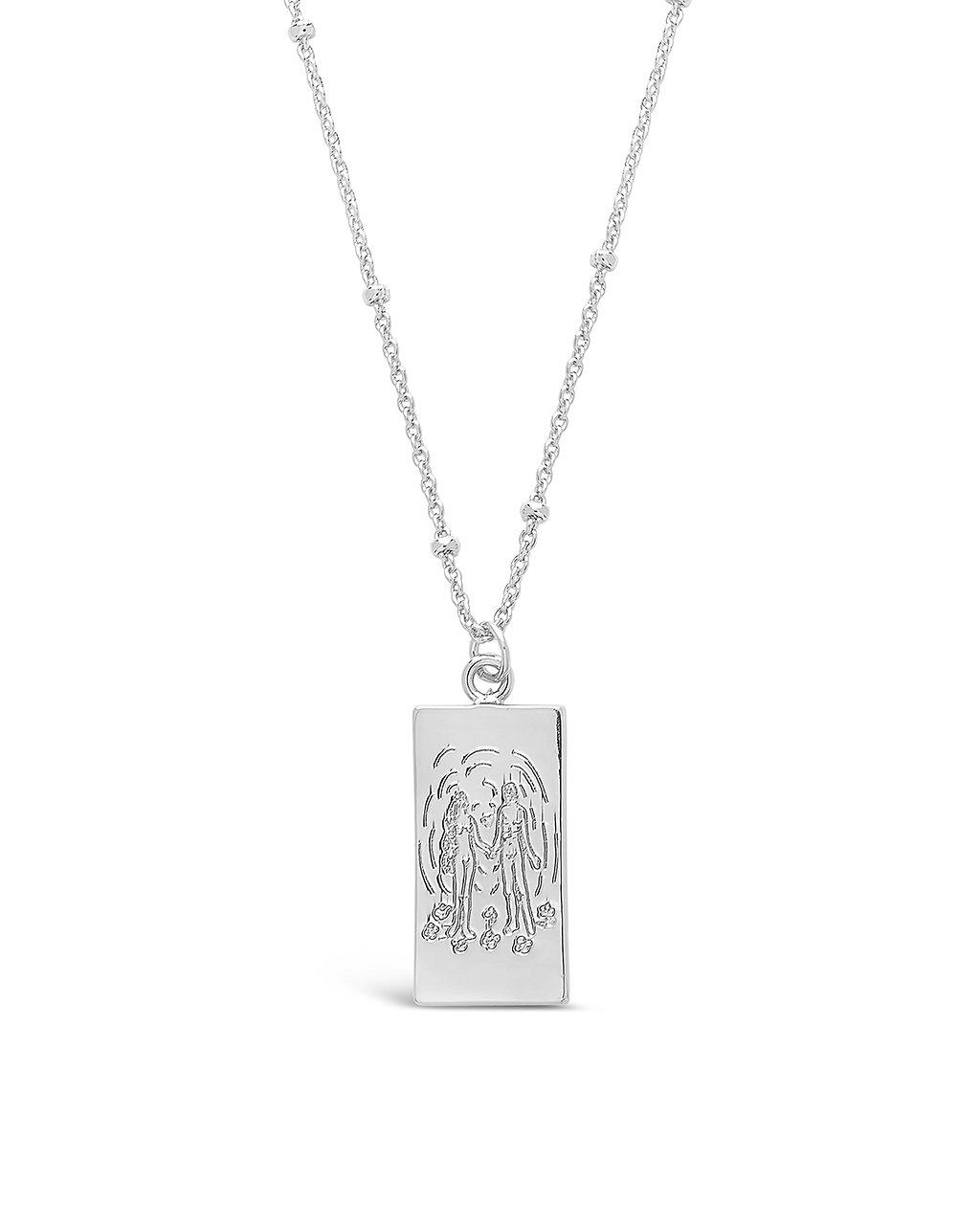 Sterling Forever The Lovers Tarot Card Necklace by Sterling Forever