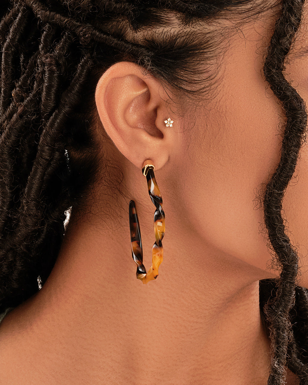 Sterling Forever Twist Resin Hoops by Sterling Forever