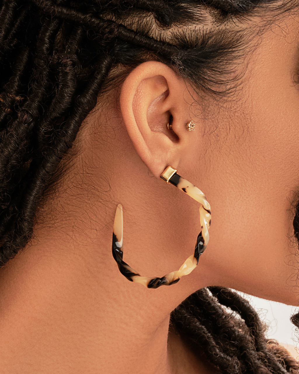 Sterling Forever Twist Resin Hoops by Sterling Forever