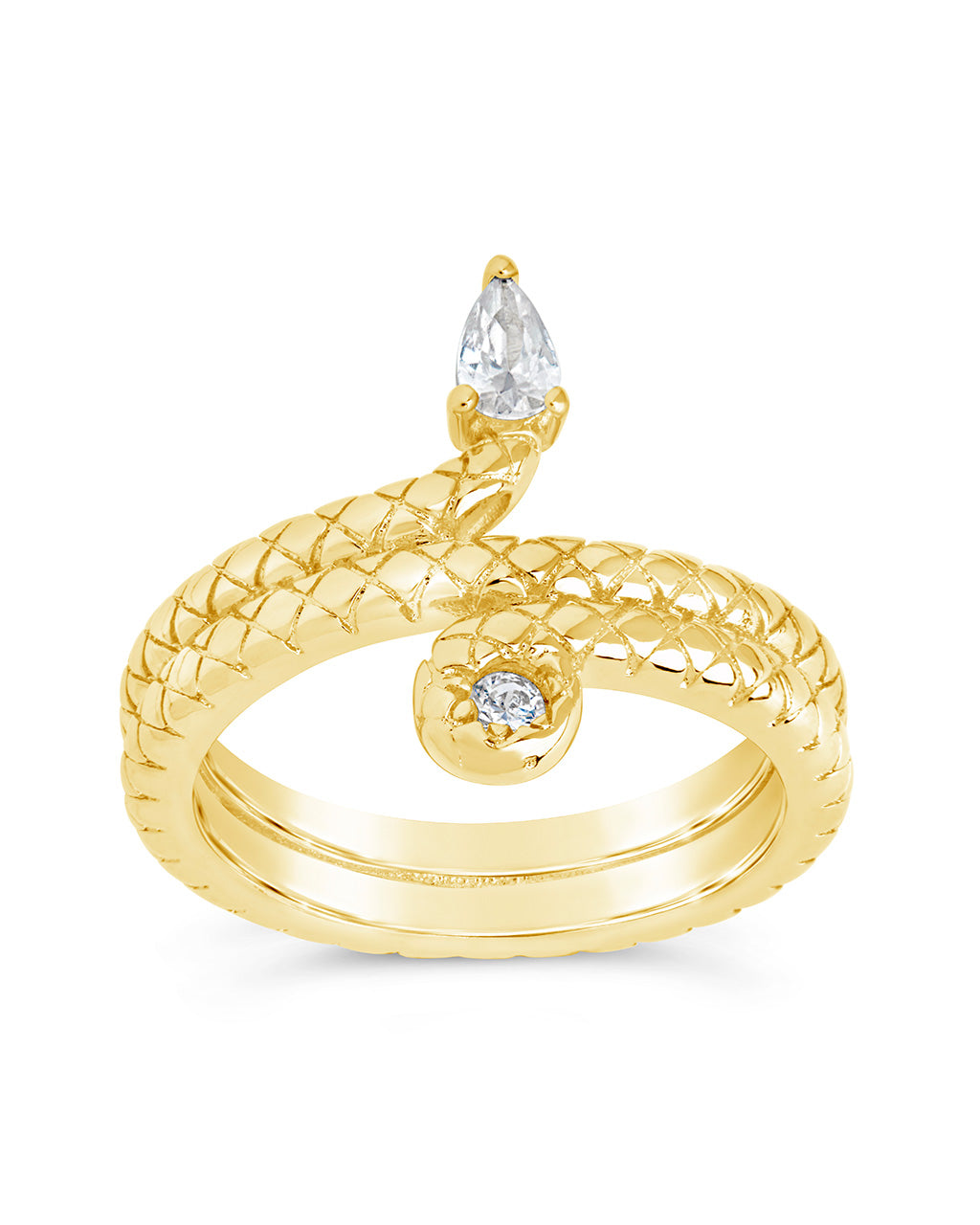 Sterling Forever Waverly CZ Snake Ring by Sterling Forever