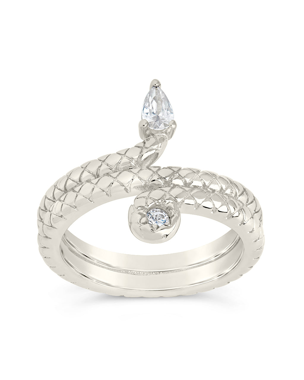 Sterling Forever Waverly CZ Snake Ring by Sterling Forever