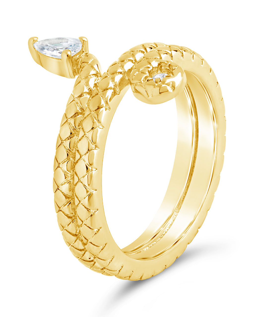 Sterling Forever Waverly CZ Snake Ring by Sterling Forever