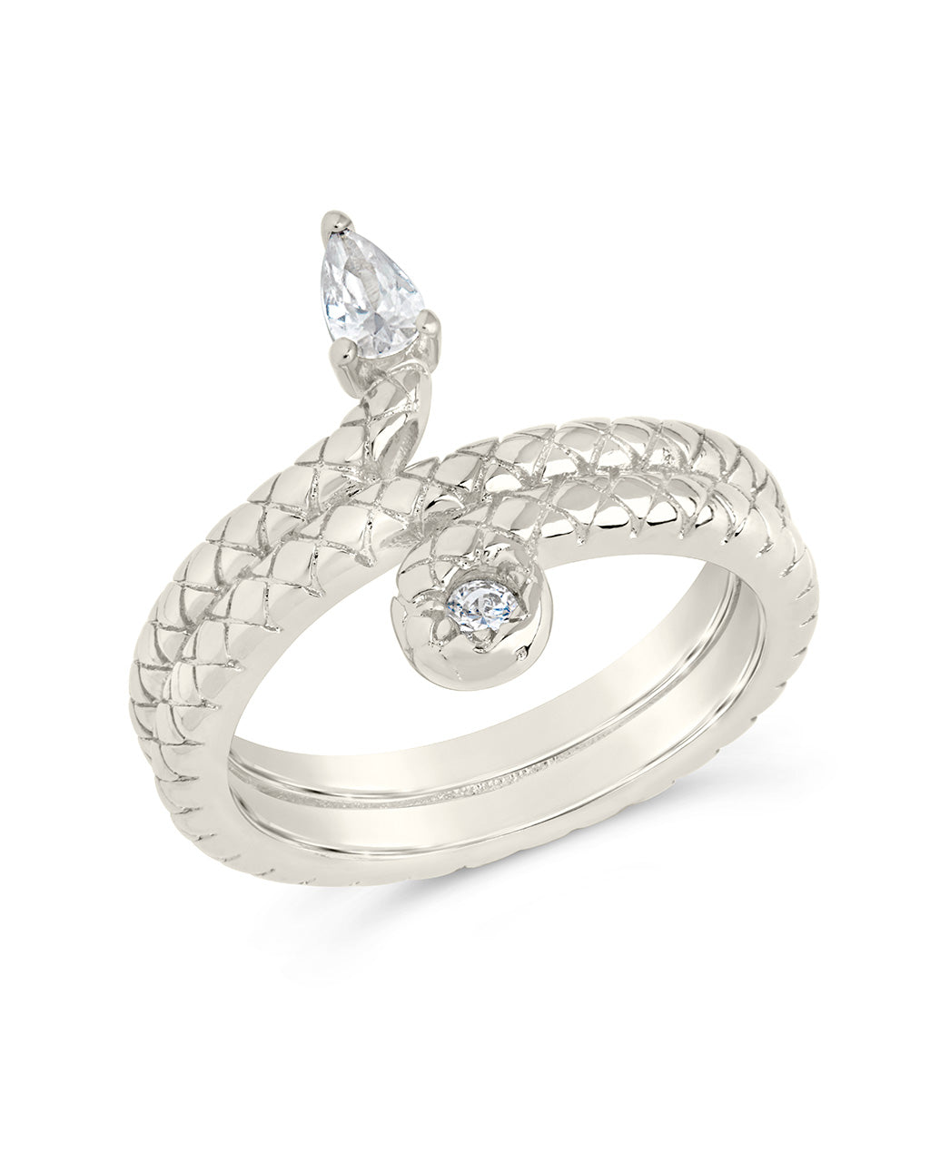 Sterling Forever Waverly CZ Snake Ring by Sterling Forever