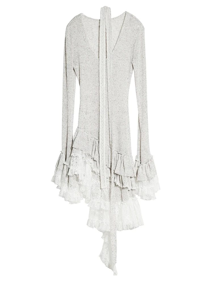 Rideco Ruffle Lace Sweater Dress