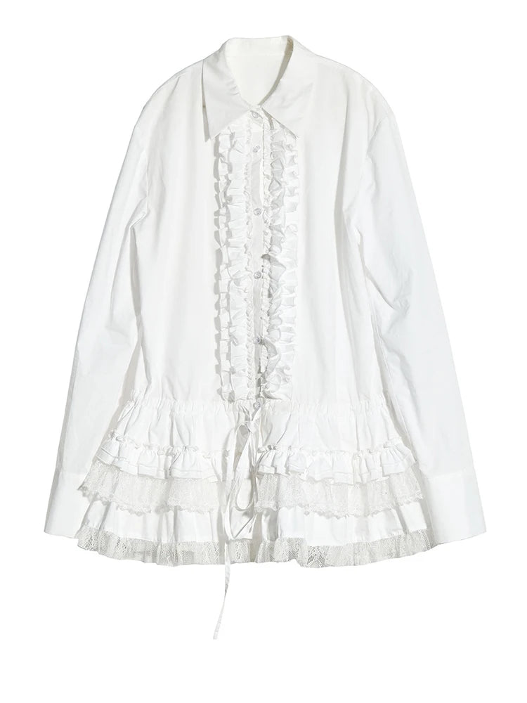 Sharley Lace Ruffle Blouse